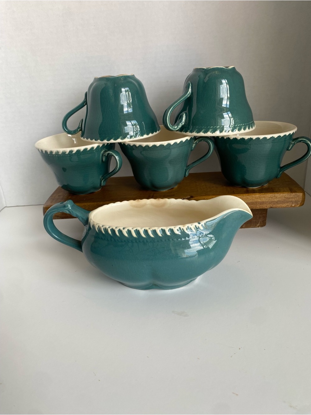 Herker Ware Corinthian Dark Teal Green Table Wear Vintage